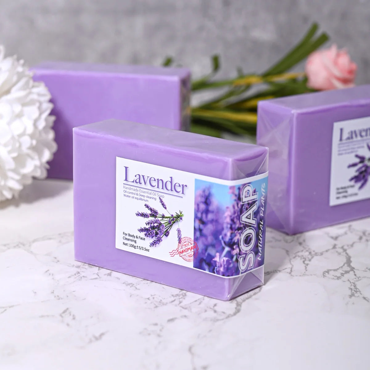 Natural Organic Lavender Essential Oil Handmade Soap – Cleansing, Refreshing & Oil Control Bath Bar