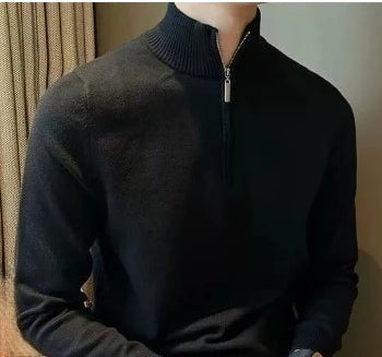 Mens Casual Knit Sweater Premium Warmth With Customizable Fit For Men And Everyday Comfort