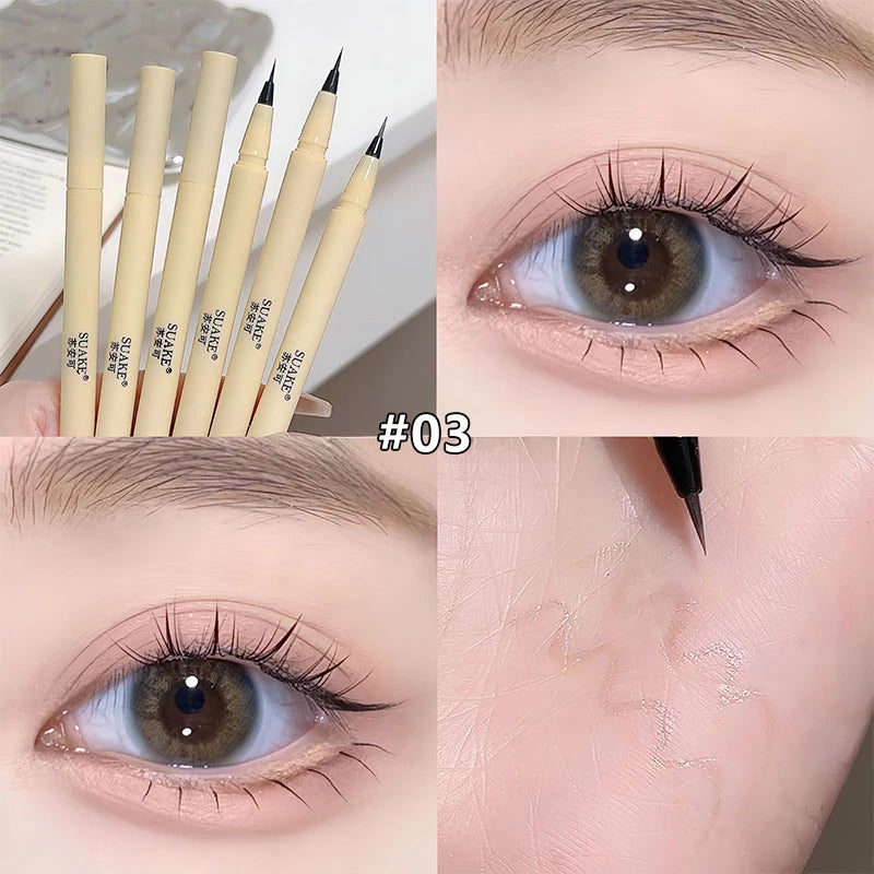 Waterproof Quick-drying Liquid Eyeliner Ultra-fine Matte Smooth Silkworm Eyeliner Beginner-Friendly Create A Charming Eye Makeup