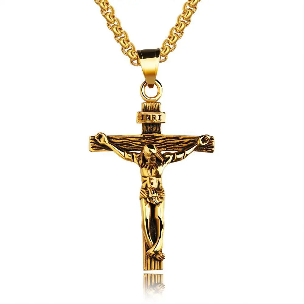 Premium Cross Necklace For Women'S 18K Gold Plated Trendy Gold Cross Pendant Chain For Girls Crucifix Necklace For Women'S Girls