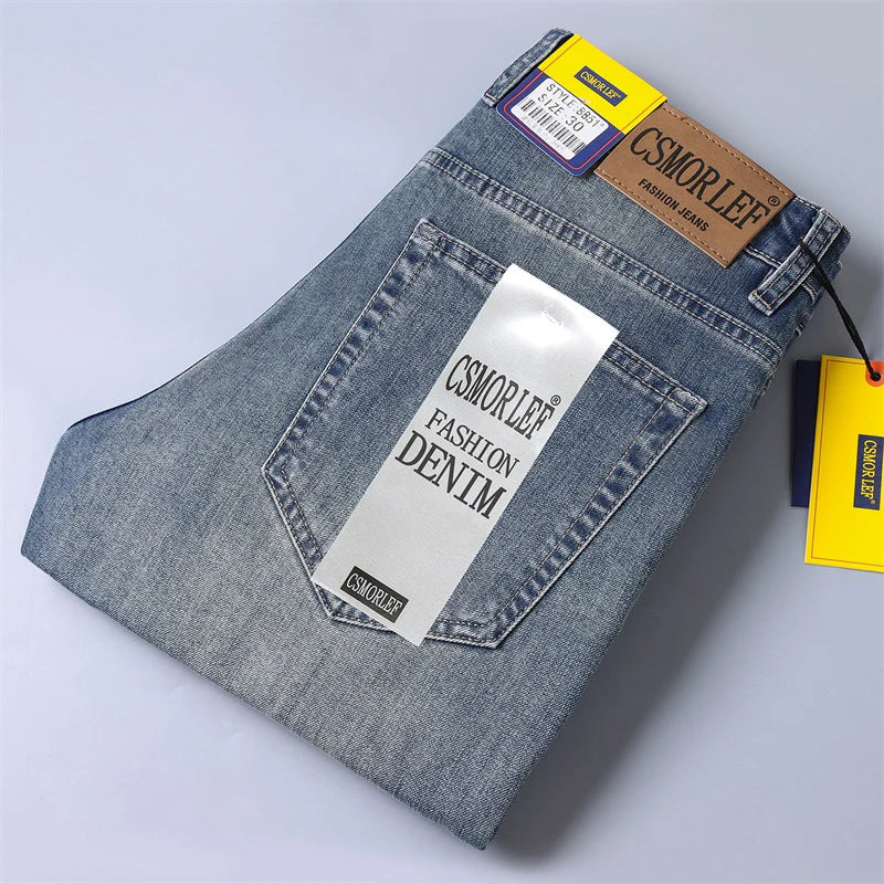 Mens Jeans Slim Fit Straight Leg Denim Pants For Men Retro Casual Style Premium Quality