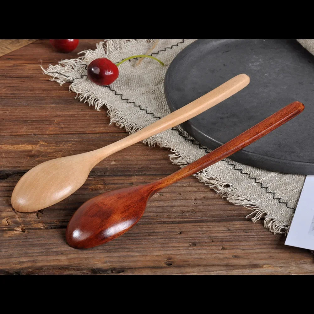 2pcs Wooden Spoon Soup Spoon Tableware Kitchen Cooking Utensils Tools Soup Environmentally Friendly Products Cooking Spoon