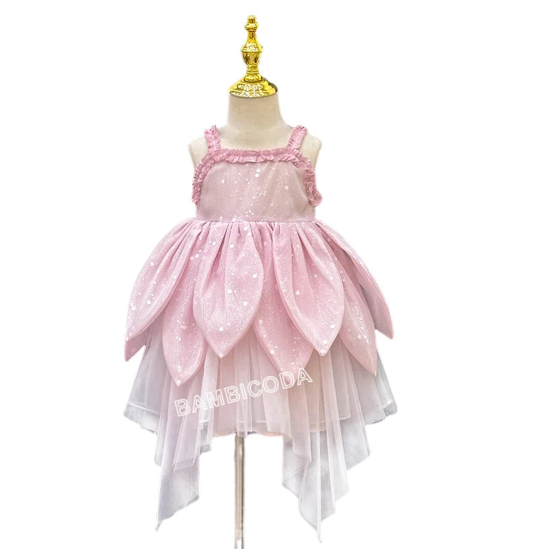 Girls Fairy Princess Dress Set | Petal Skirt & Headgear Costume