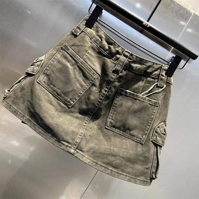 High Waisted Casual Washed Short Skirt for Women in the Spring and Summer of 2026 Stylish and Slimming Workwear Skirt