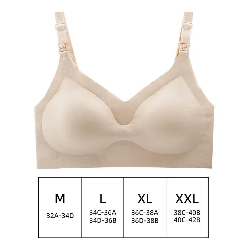 Ultra Thin Laser Cutting Ladies Feeding Bra Removable Padded Breastfeeding Bras Plus Size Push Up Maternity Nursing Bra