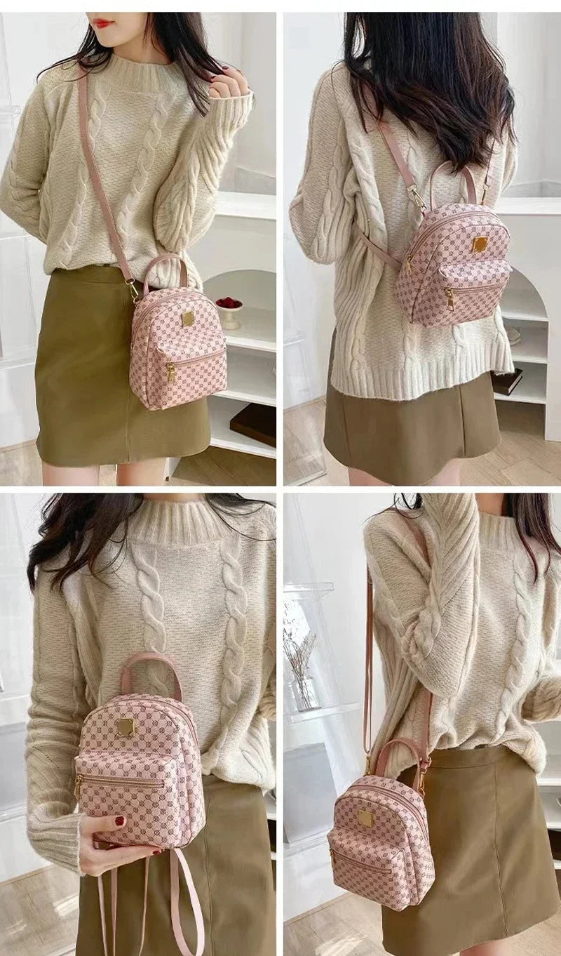 Women's Handbag Single Shoulder Crossbody Bag Double Shoulder Backpack Fashion All-matching Large Capacity Leisure Backpack