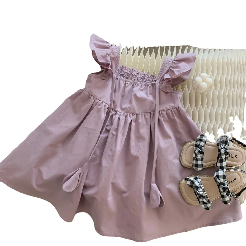 Korean Parent-child Clothing Mother and Daughter Clothing Dress Medium and Small Children Slim Pure Cotton Fashion