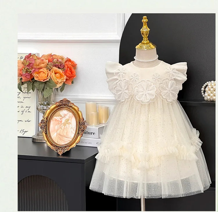 Girls' Summer Dress 2025 New Children's Internet Famous Princess Dress, Girls' Summer Super Fairy Mesh Dress