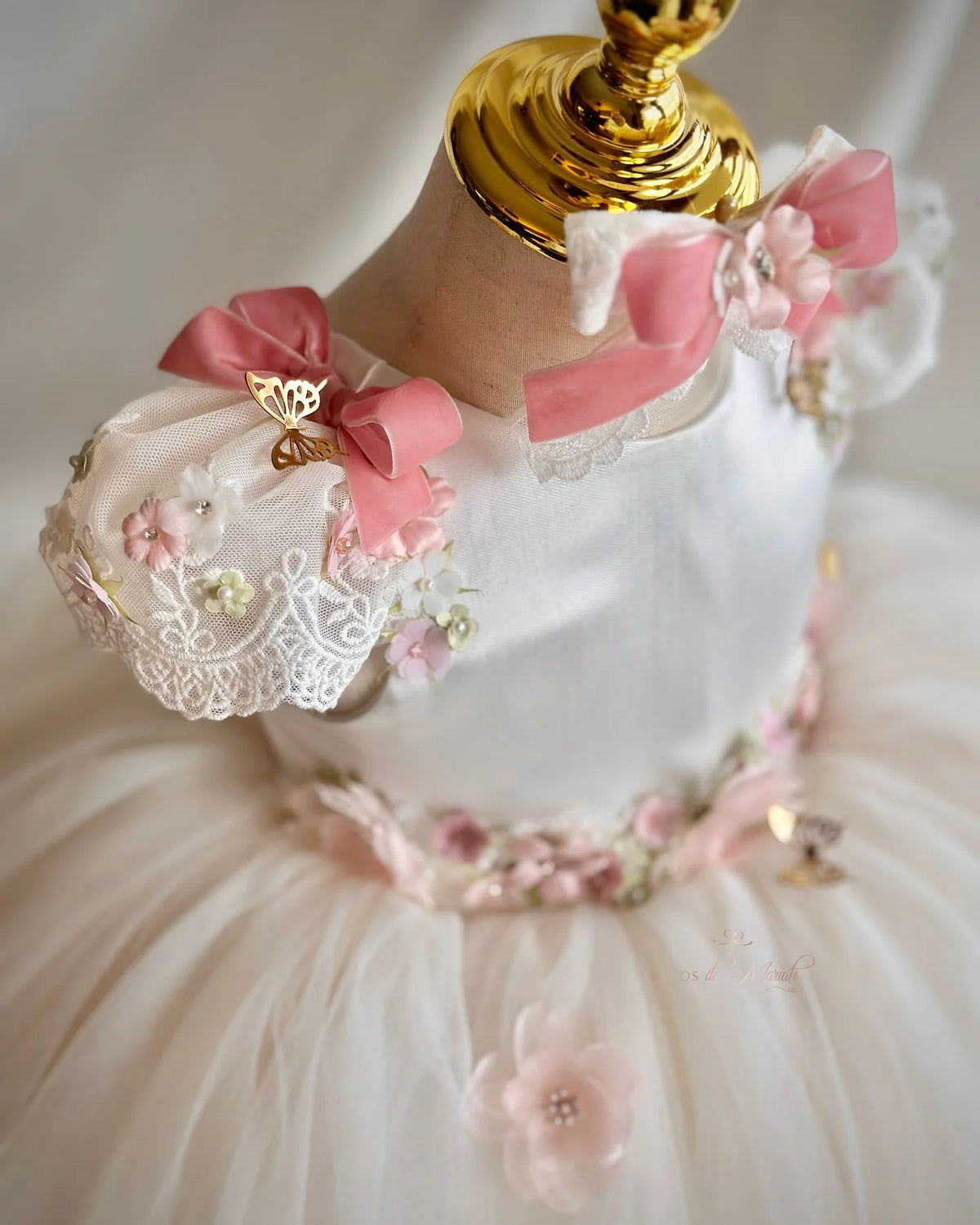 Lace Appliqued Flower Girls Dress First Communion Dresses Customized Birthday Pageant Gowns Princess Christmas Party Dress
