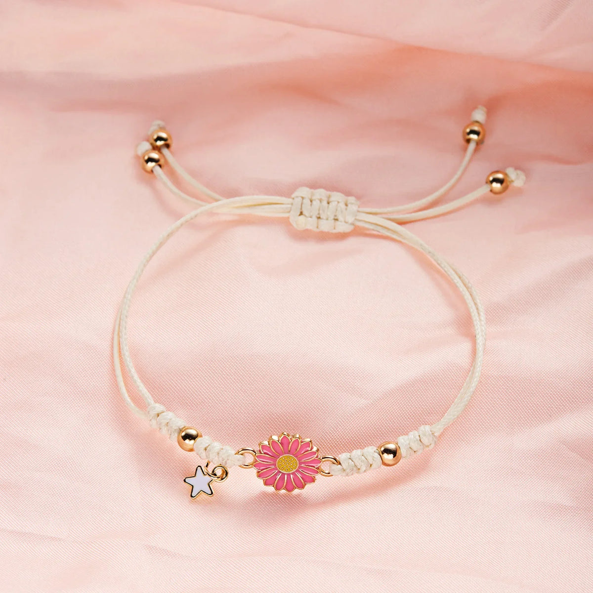 Simple Handmade Braided Sunflower Bracelets for Women, Colorful Adjustable Friendship Good‑Luck Fashion Jewelry Gift