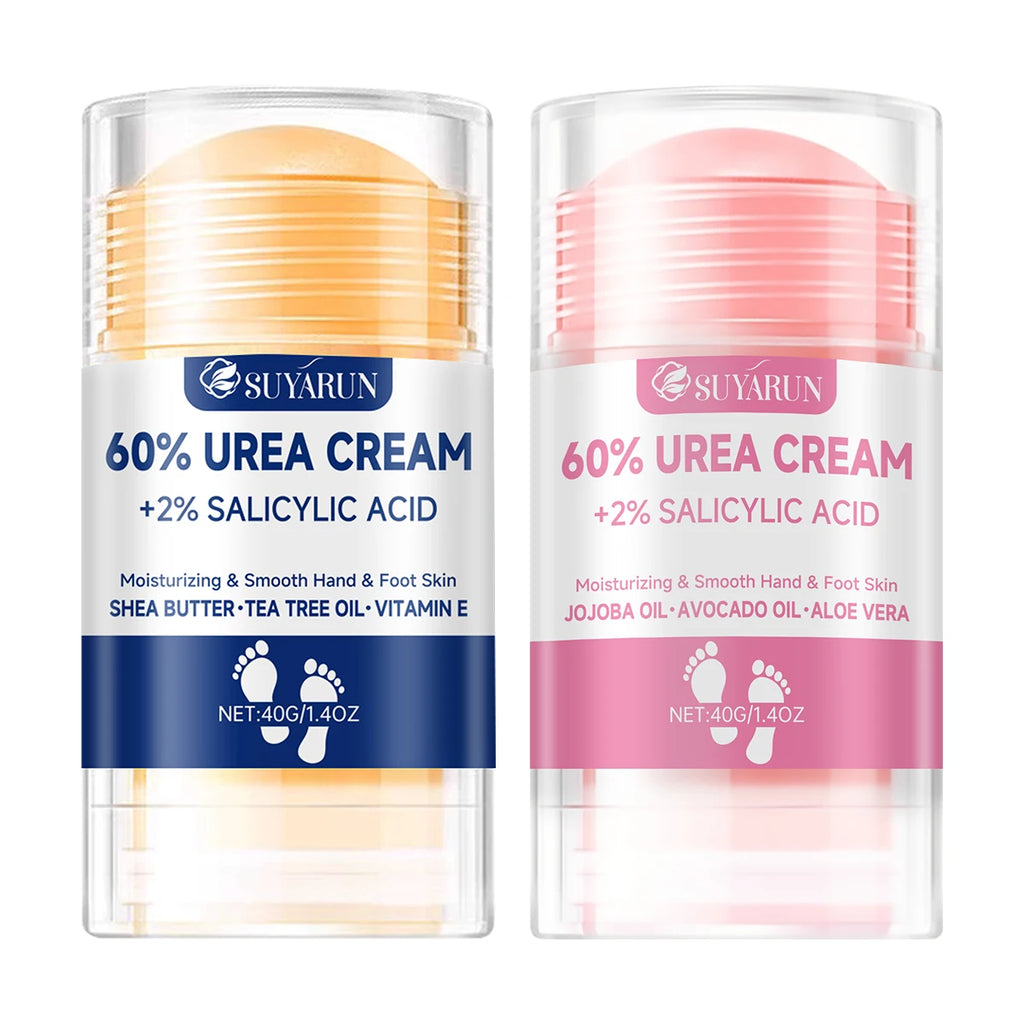 SUYARUN 60% Urea Foot Cream Stick - Moisturizing & Exfoliating, Cracked Heel Repair, Deep Hydration for Dry Feet, Long Protectio