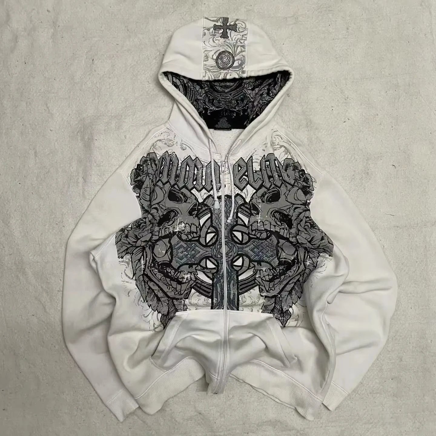Y2K Retro Hoodie Men Printed Camouflage Pattern Pullover Sweatshirts High Street Hip Hop Streetwear Oversized Unisex Camo Hoodie