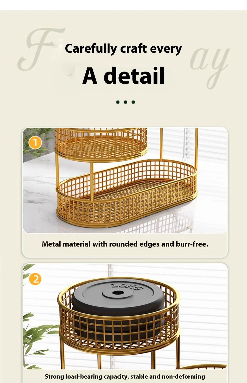 Bandeja de frutas de lujo ligera de múltiples capas, estante de almacenamiento de aperitivos de metal rectangular, cesta para mesa de centro de sala de estar