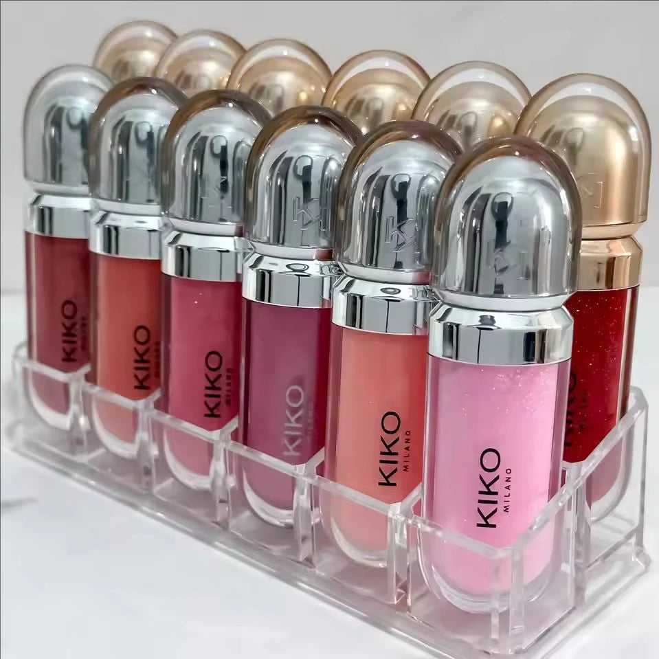 Kiko Makeup 3D Hydra LipGloss Non-fading Waterproof Blusher Moisturize Shimmer Makeup Lip Gloss Lipstick Brun Pearly Mauve Liner