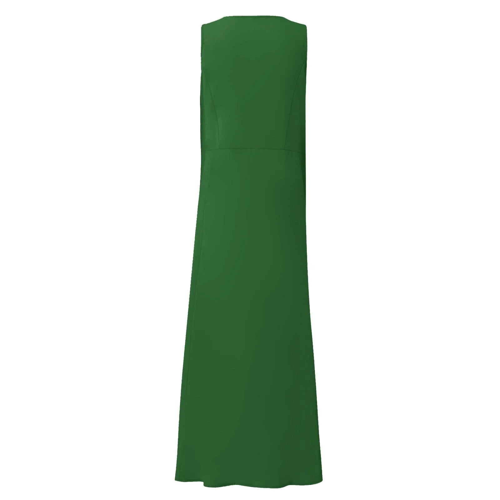 Women Cotton linen dress Fashion Simple beach dresses Solid Color Sleeveless Long skirt With pocket vestidos veranos moda 2024
