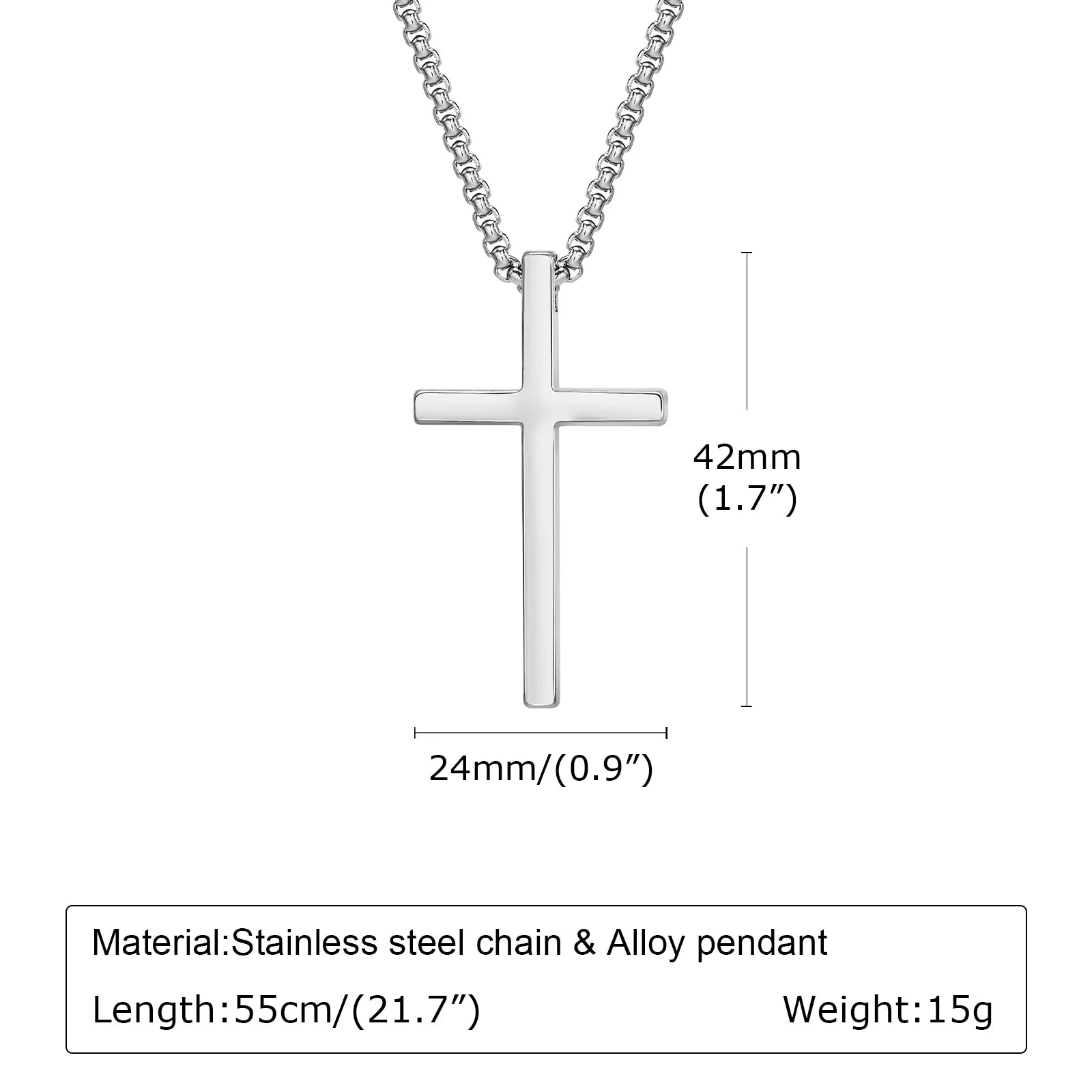 Stainless Steel Cross Necklace For Men, Christian Jesus Pendant Necklace, Catholicism Religious Faith Jewelry Easter Gifts