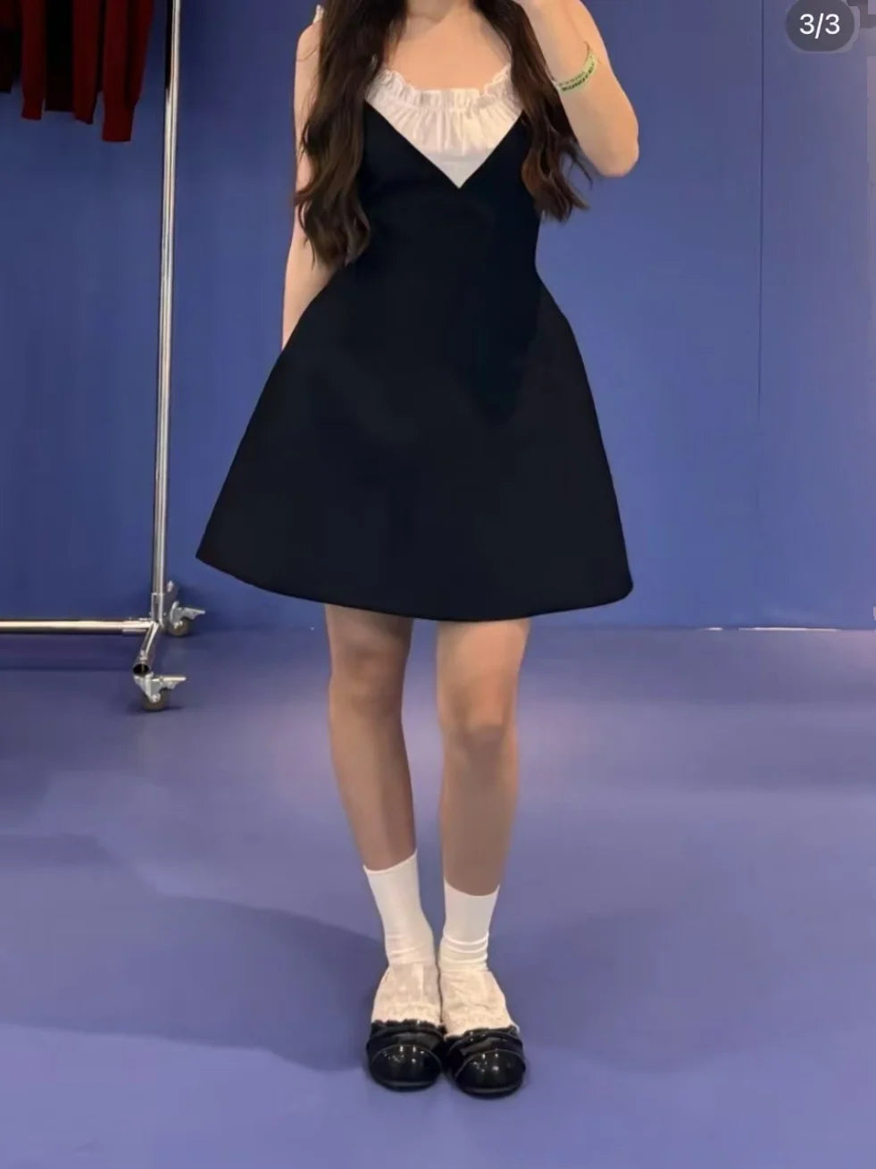 Sweet And Elegant Floral Trim Collar Dress Versatile Splicing Style Casual A-Line Skirt Suitable for All Seasons Shanghai Origin