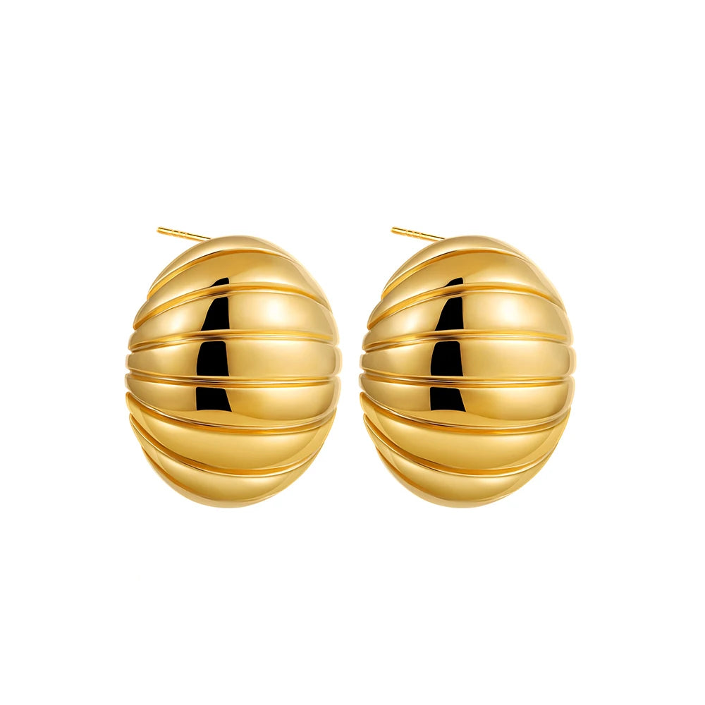 Trendy Stainless Steel Multilayer Circle Twist Knot Earrings For Women'S Texture Mixed Color Gold Plated Statement Earring Bijoux