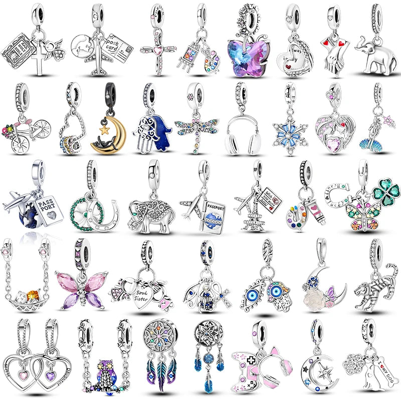 2026  Design 925 Sterling Silver Heart Infinity Charms Bead Original Fit Bracelet Necklace DIY Jewelry for Women