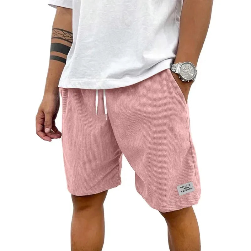 ANIMAL GAME Men's Corduroy Shorts - Solid Casual Elastic Waist