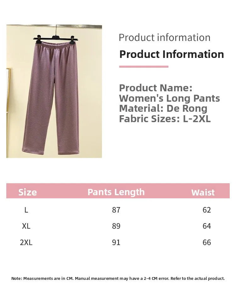 Thickened Double-sided Fleece Straight-leg Pants Women's Winter Sleepwear Sweatpants Casual Comfortable Long Trousers