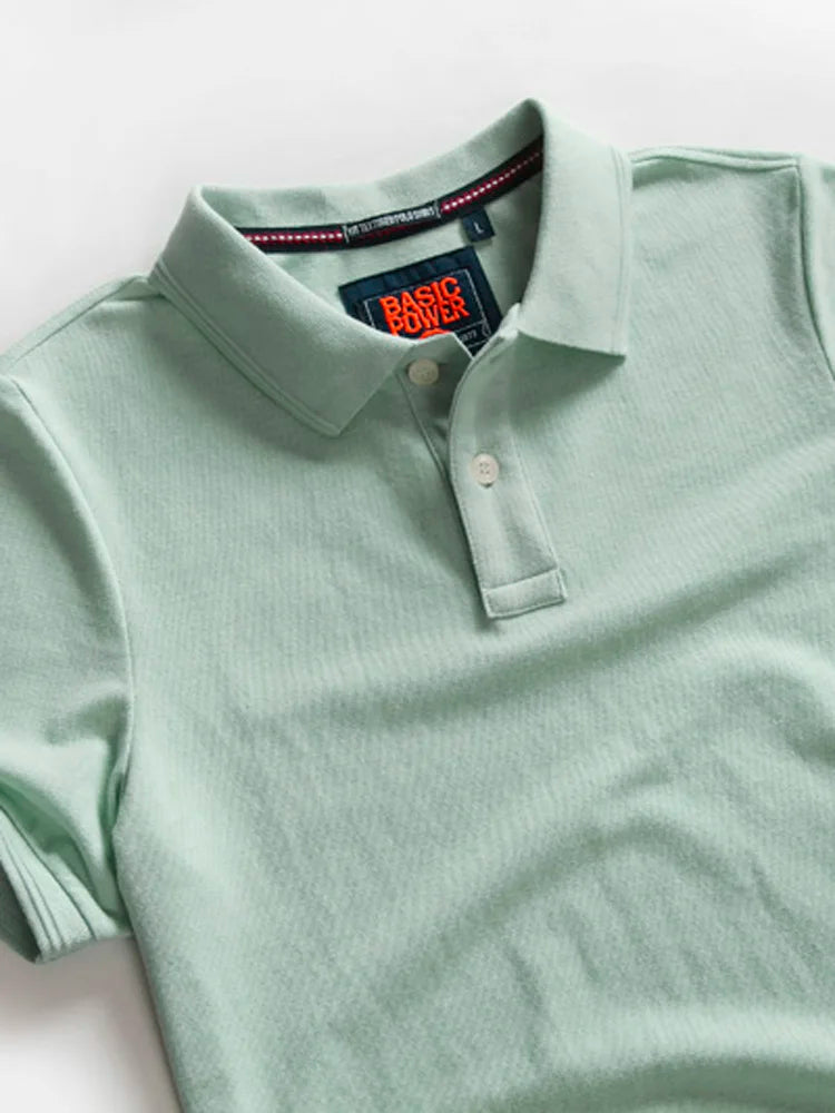 Summer Waed Ort Sve Men'S Irt Casual Vintage Brand Turn-Down Collar T-Irt Breathable Cotton Polyester Blend