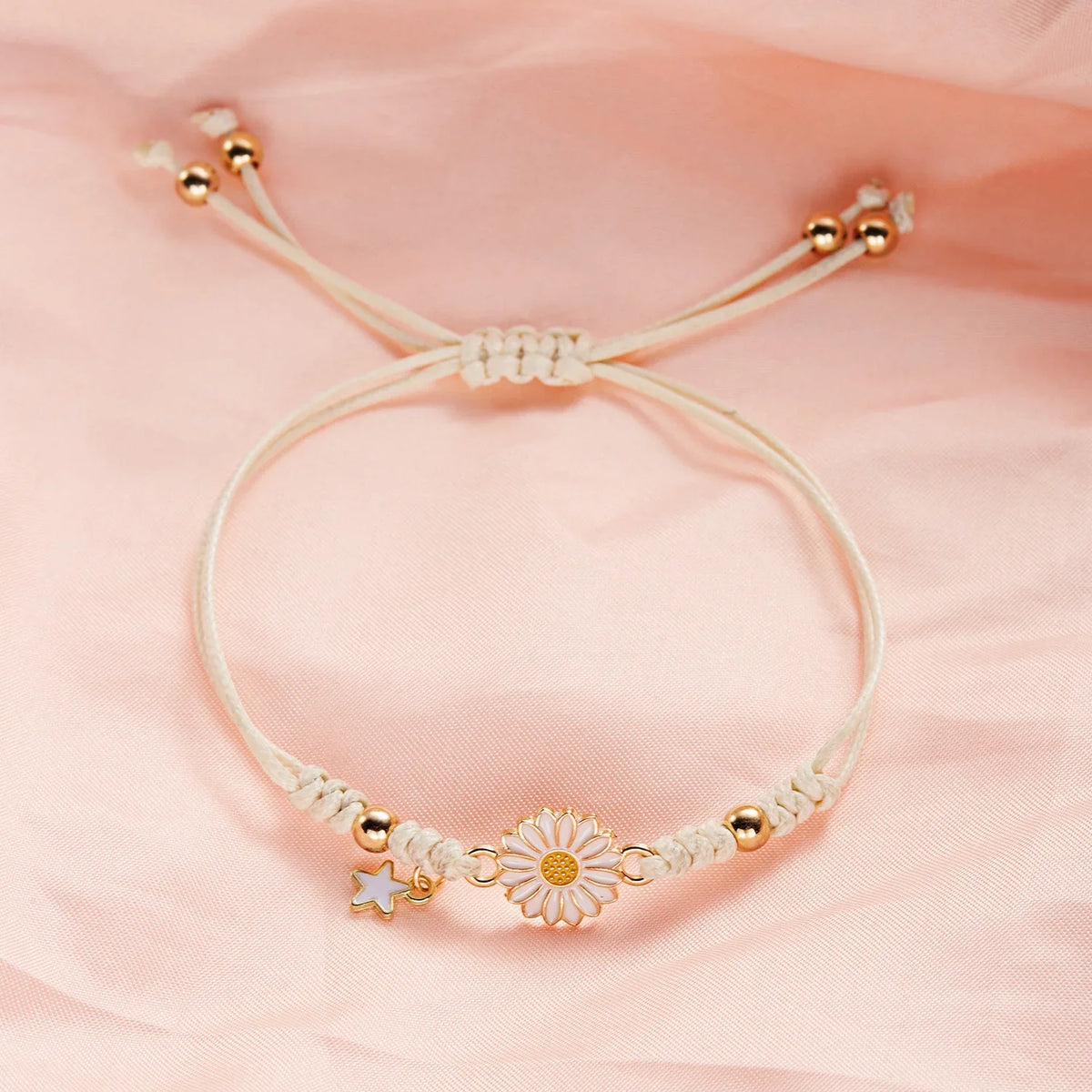 Simple Handmade Braided Sunflower Bracelets for Women, Colorful Adjustable Friendship Good‑Luck Fashion Jewelry Gift