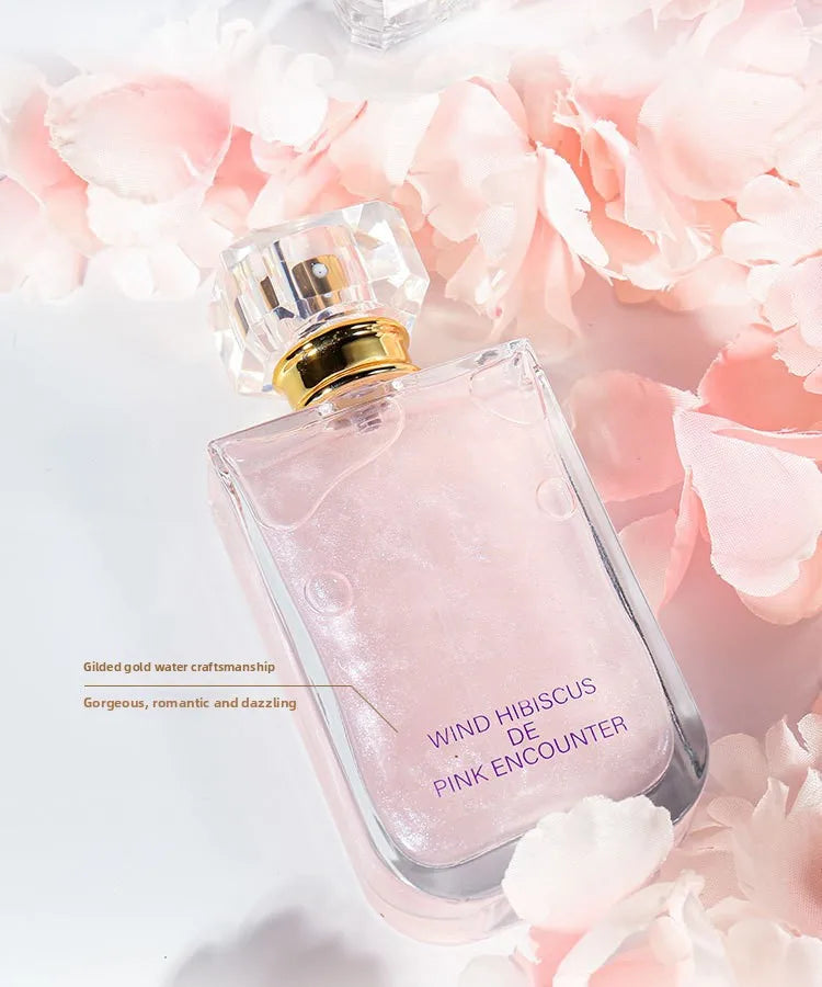 50ml Feng Mu Jin Pink Encounter Women Eau De Parfum, Long Lasting Floral Fruity Perfume, Grapefruit Quince Hyacinth Jasmine Scent, Musk Cedar Amber Fragrance, Shimmer Quicksand Bottle Gift for Girlfriend