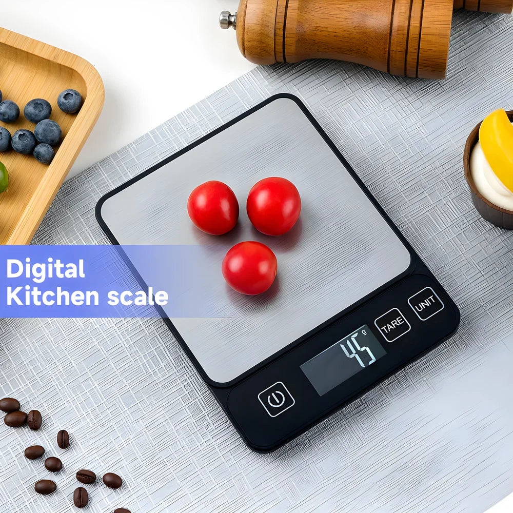 Báscula de cocina de 10 kg con pantalla digital LCD, báscula electrónica de mesa para hornear, báscula de peso en gramos para dieta personal saludable