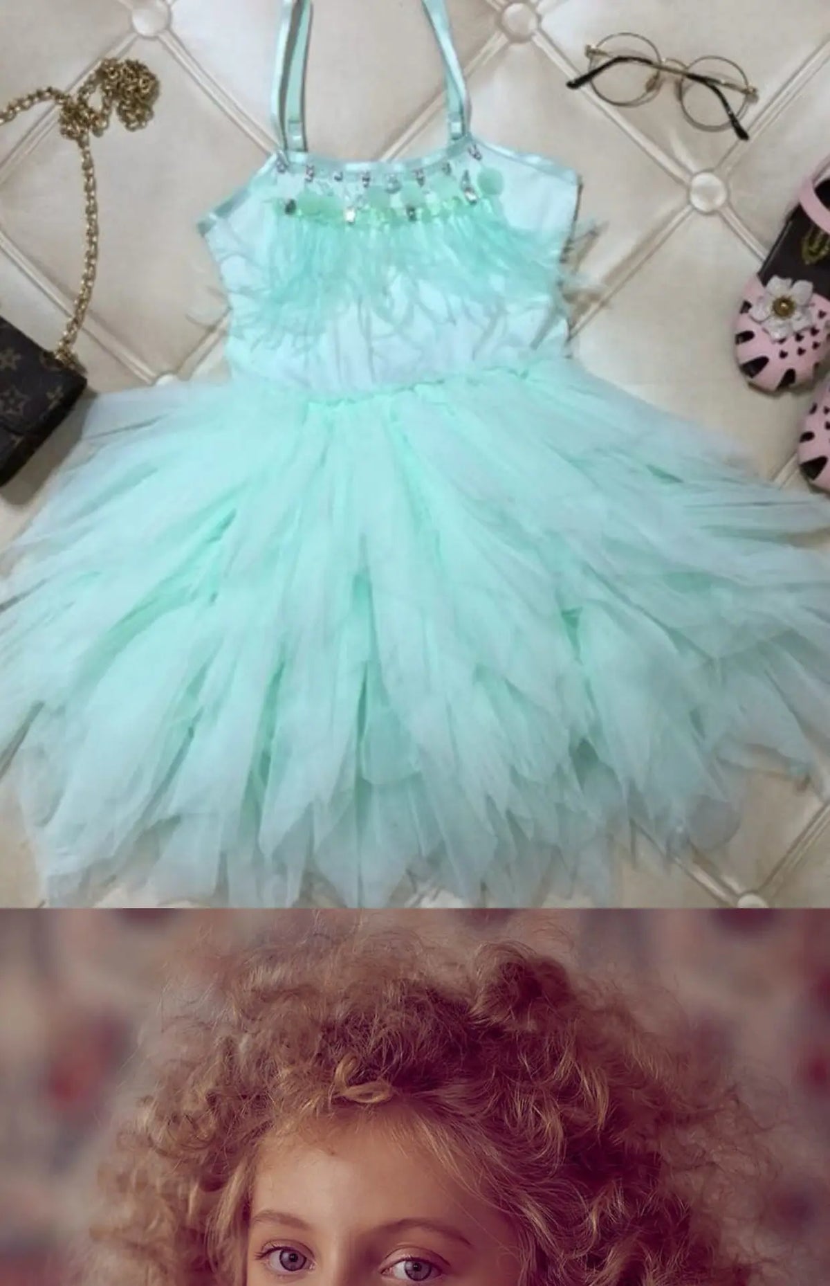 High-end Girls Tutu Dress 2026 New Summer Kids Sequin Flower Feather Slip Dresses Little Girls Princess Performance Dress