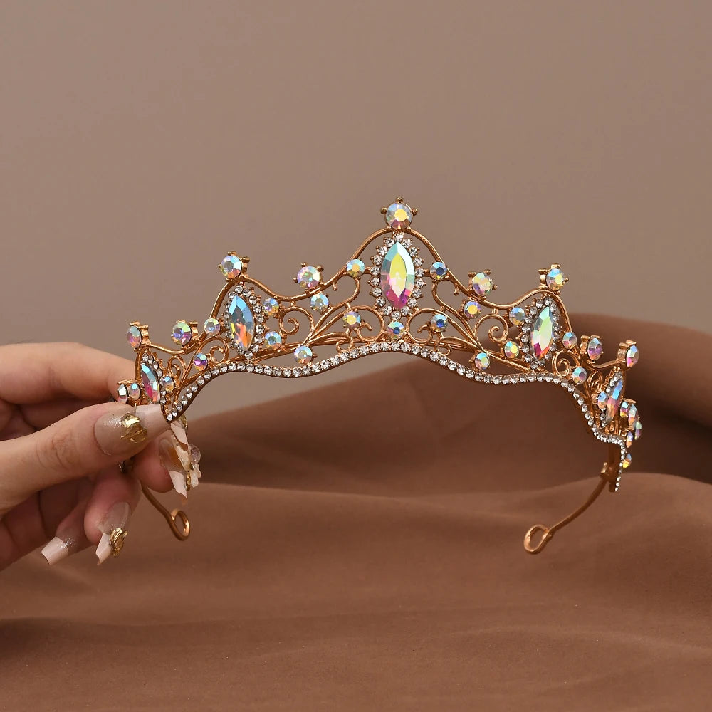 Princess Queen Vintage Baroque Crystal Crown Rhinestone Tiara For Women'S Bridal Weeding Prom Jewelry Hair Accessories