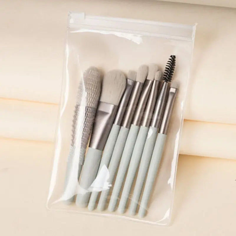 Macaron Makeup Brushes Set 8Pcs Soft Bristles For Eye Shadow Foundation Blending For Women
