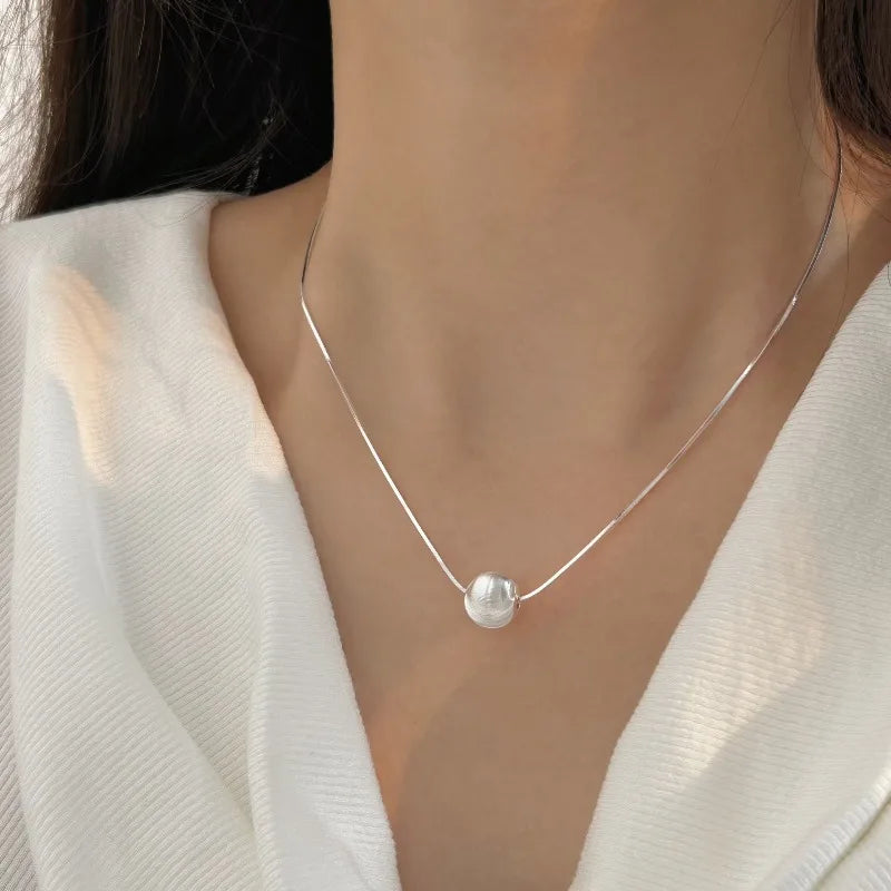 925 Sterling Silver Necklace Bead Pendant For Women'S Wedding Engagement Jewelry Fashion Classics High Quality