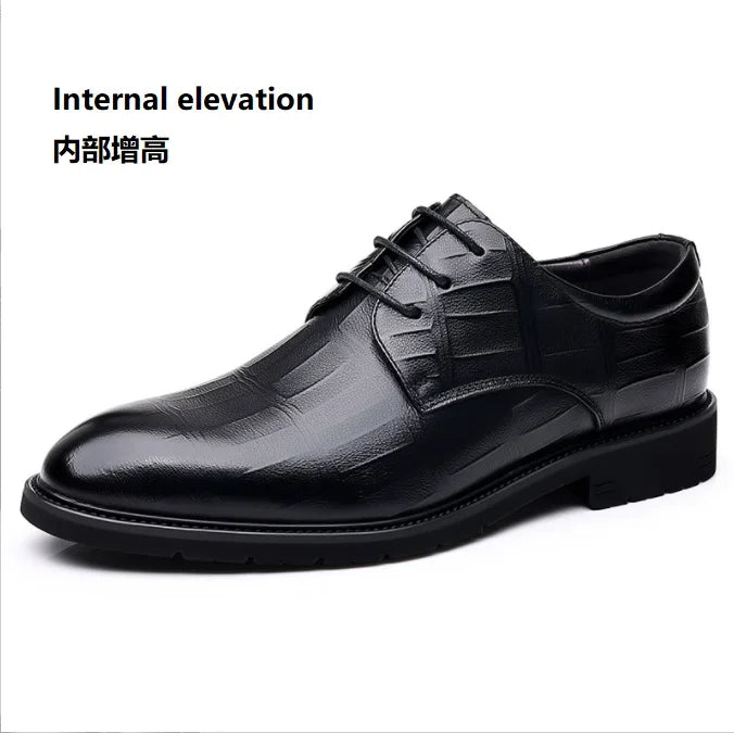 Men's Genuine Leather Oxford Dress Shoes – Business Formal Lace-Up Loafers