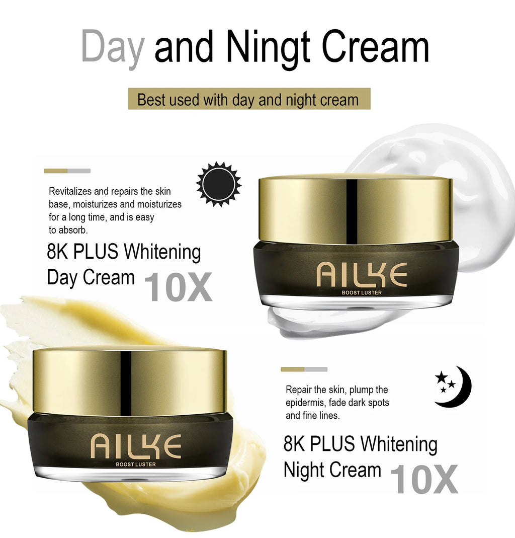 AILKE 10X Whitening Face Cream Set with Serum - Dark Spot Corrector