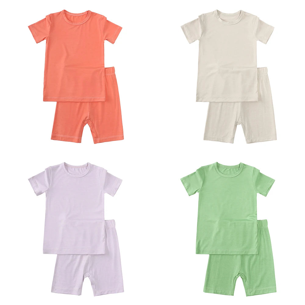 Kids Tales Bamboo Fiber Toddler Summer Outfit - Unisex Sleepwear Set