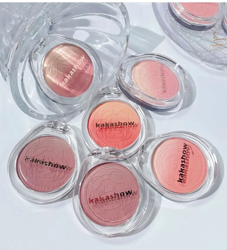 Dual Gradient Blush Highlights Natural Nude Makeup Brightening Cheek Purple Blue Female Niche Brand 2024 New Makeup Cosmetics