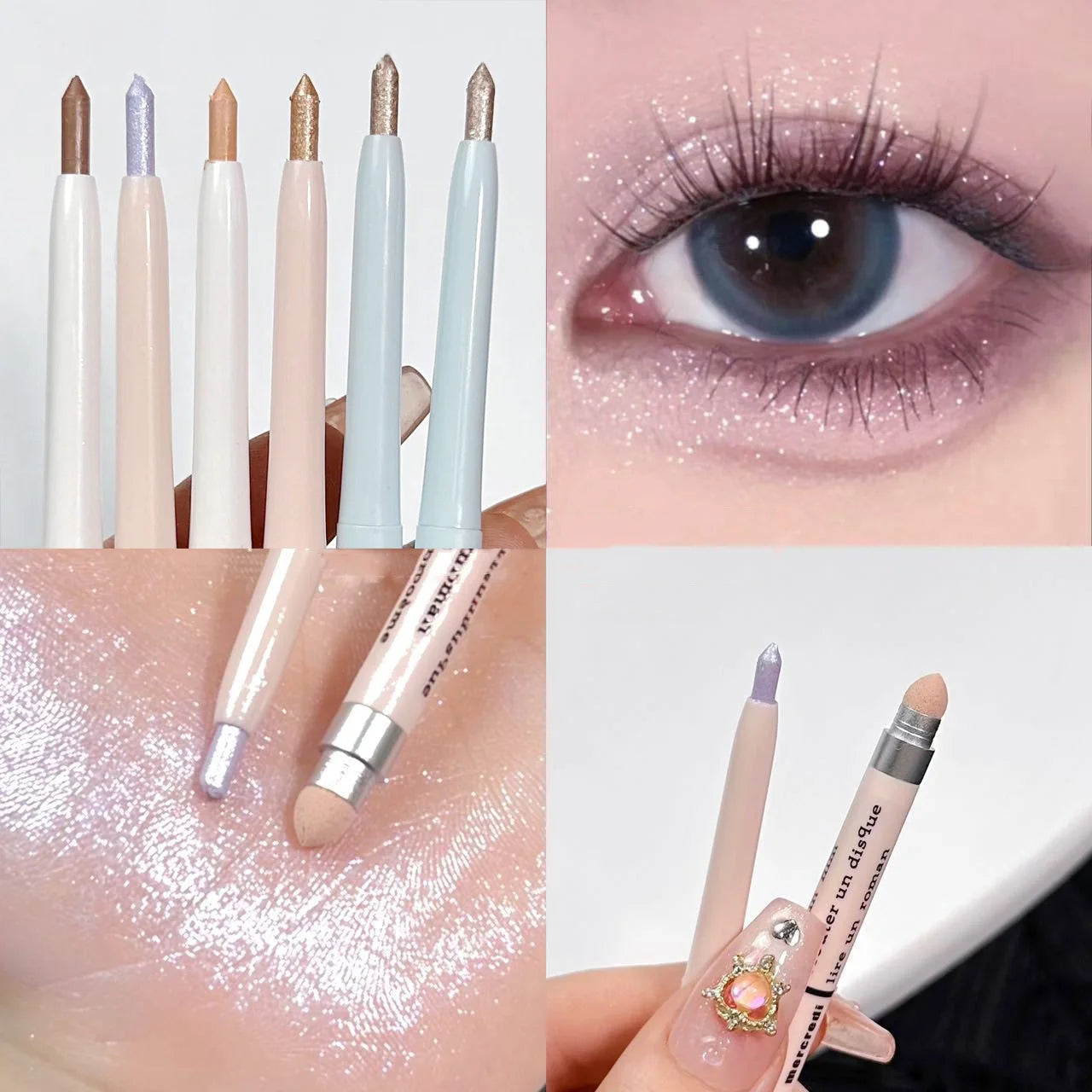 Double-end Lying Silkworm Eyeliner Pencil Diamond Glitter Matte Aegyosal Pen Brightening Cream Eyeshadow Highligher Makeup