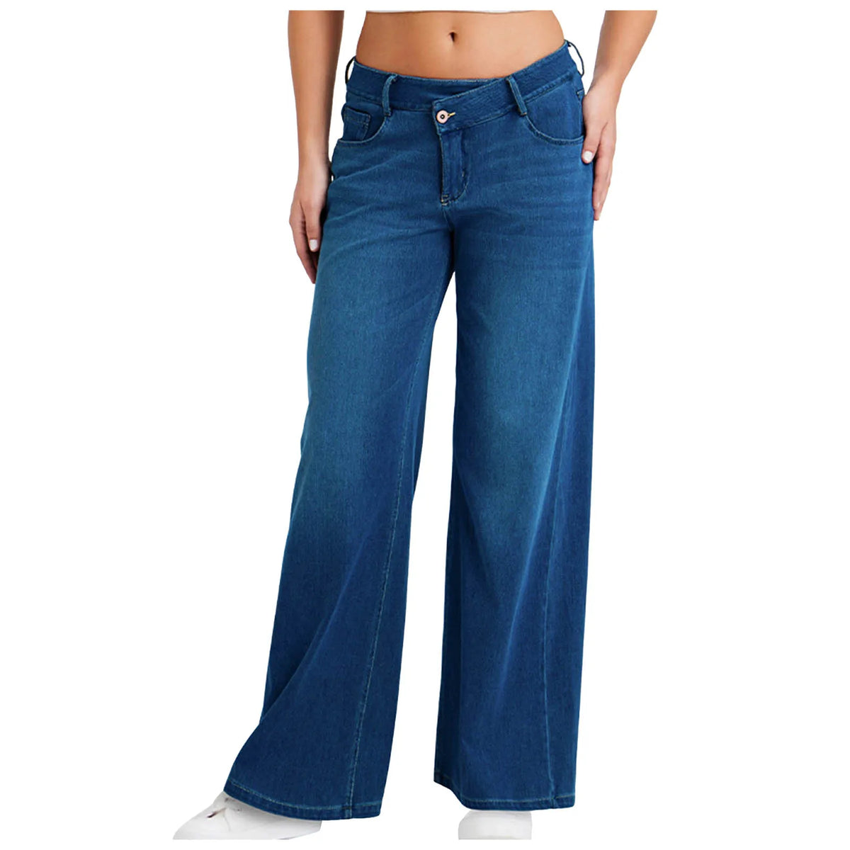 Oversize Baggy Jeans Women High Waist Button Stretch Pockets Loose Straight Blue Black Denim Pants Street Plus Size Casual Pants