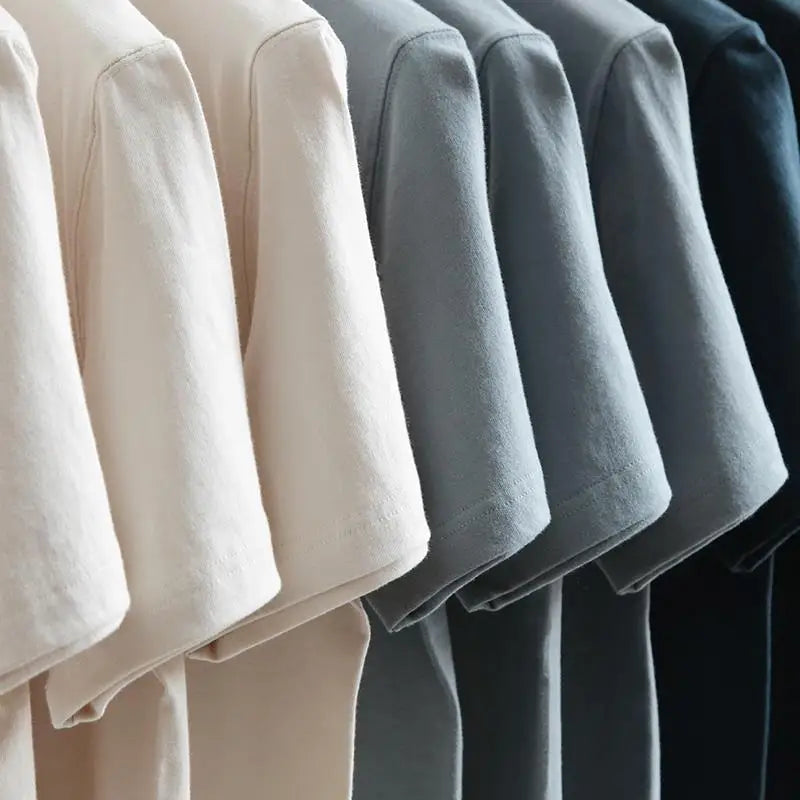 Heavyweight Pure Cotton White Basic Style T-Shirt Loose Short Sleeve Unisex Summer Fashionable Color T-Shirt