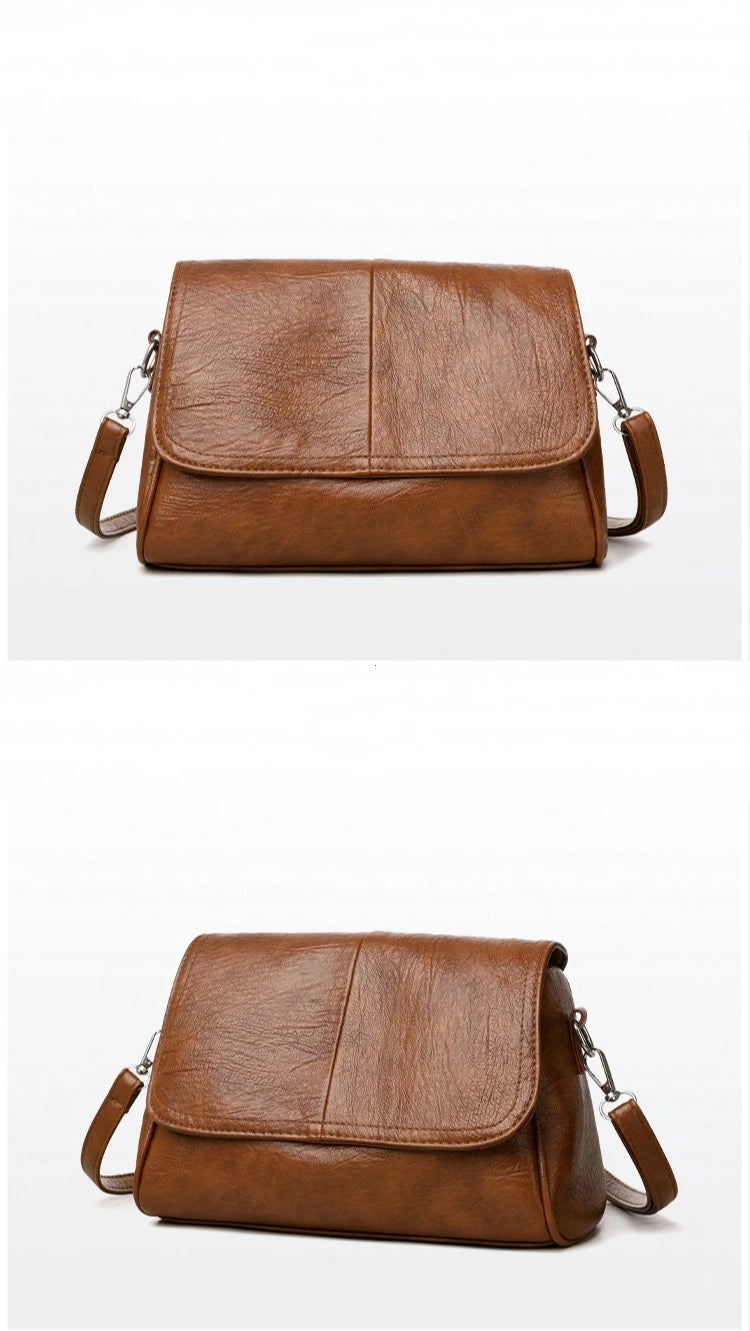 Retro Oil Wax Leather Crossbody Bag,with Textured and Vintage Feel,Simple and Elegant Flap Design,and Adjustable Shoulder Strap