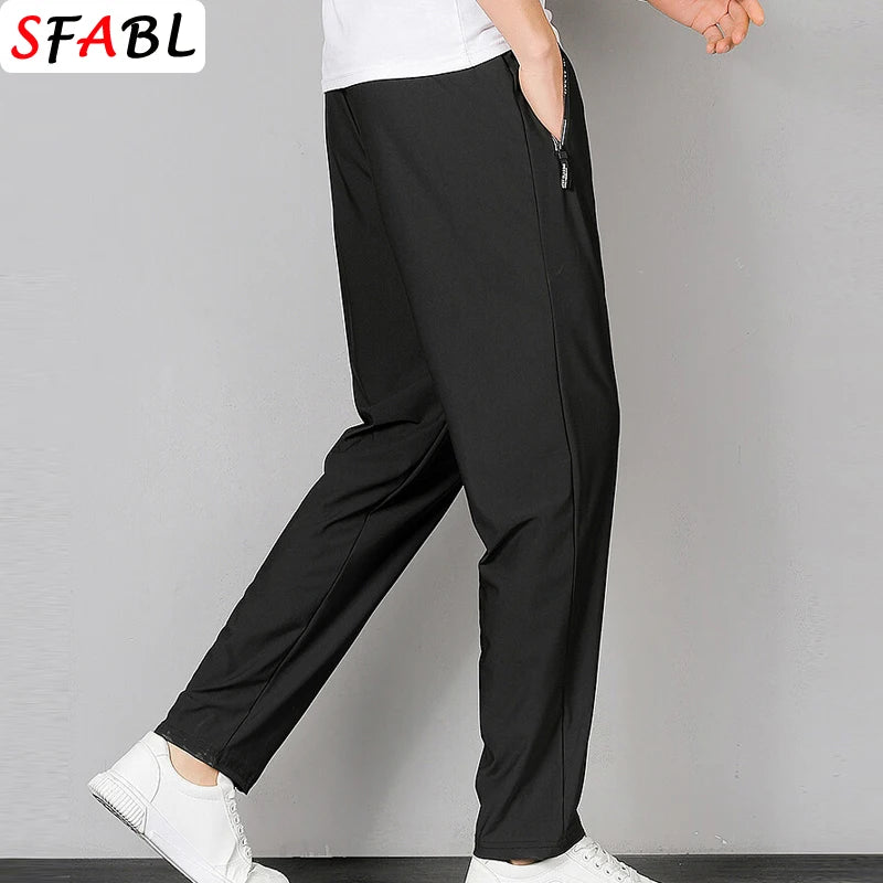 Breathable Men's Pants Sweatpants Quick Dry Pants Men Spring Summer Sports Trousers Elastic Waist Joggers Running Tracksuit XXXL
