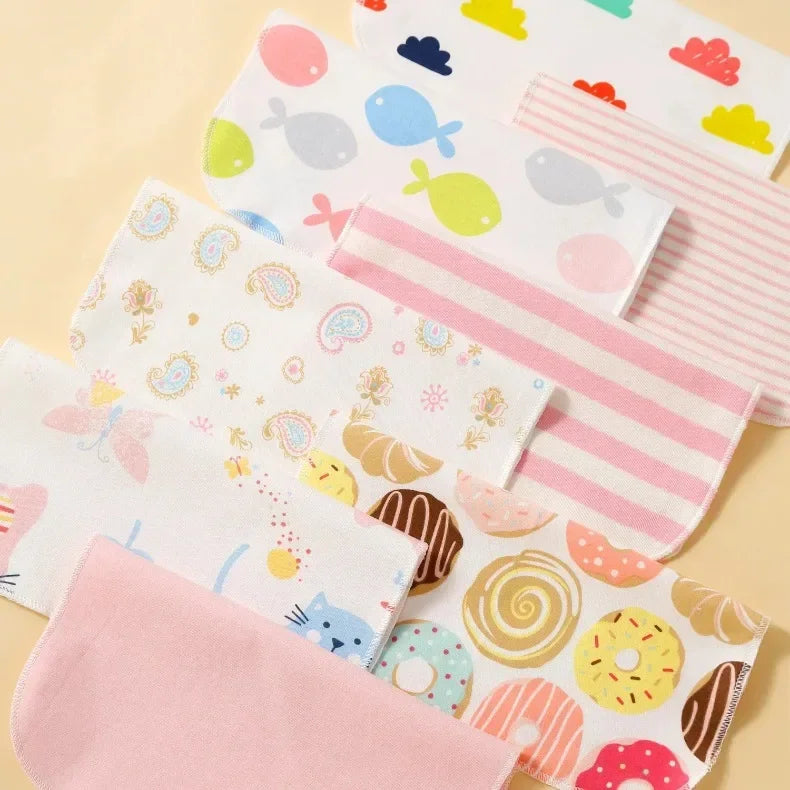 8Pcs Cotton Newborn Baby Towels Set Saliva Towel Nursing Towel Baby Boys Girls Bebe Toalha Washcloth Handkerchief Cloth Wipes