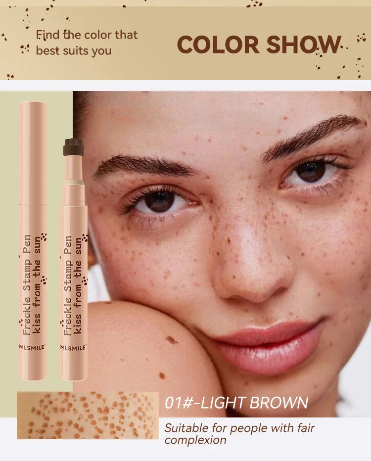 Waterproof Freckle Pen Natural Lifelike Fake Freckles Pen For Lasting Look Dot Spot Pen Makeup For Women'S Makep Light/Dark Brown
