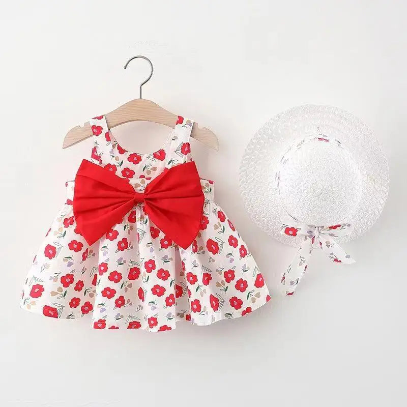 Baby Girl Floral A-Line Dress - Cotton Sleeveless Princess Dress