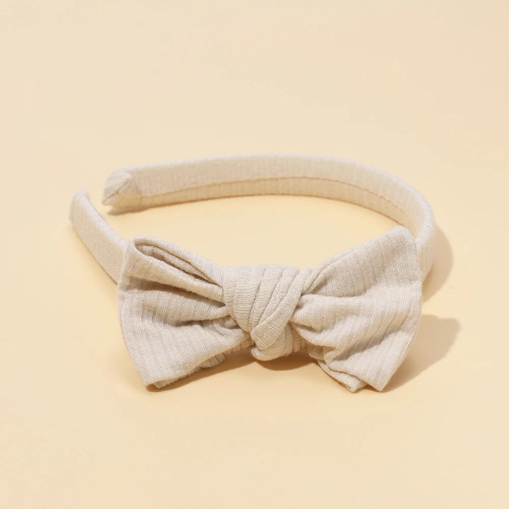 Baby Headband Solid Color Hair Hoop With Soft Atmospheric Bow For Newborns And Toddlers