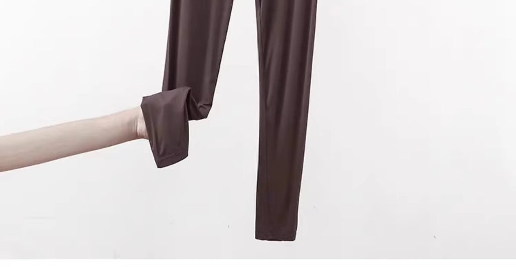 Women's High-Waist Modal Leggings - Stretchy Knit Trousers