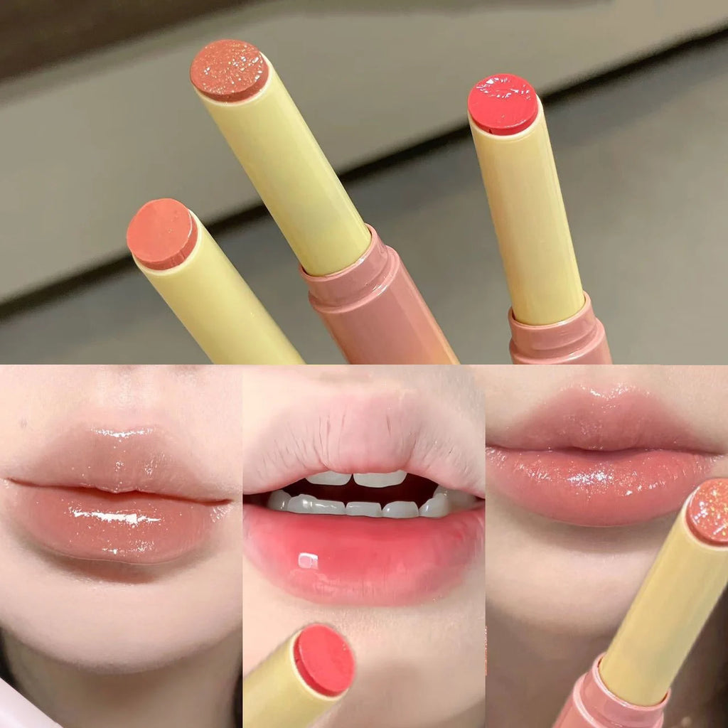Clear Water Light Solid Lip Gloss Jelly Watery Pink Lipstick Pencil Moisturising Mirror Shimmer Korean Lips Makeup Cosmetics