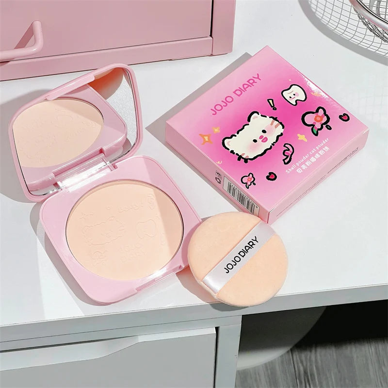 Large Capacity Matte Makeup Pressed Powder Waterproof Oil Control Concealer Full Coverage Brighten Skin Tone Setting Powder 20g
