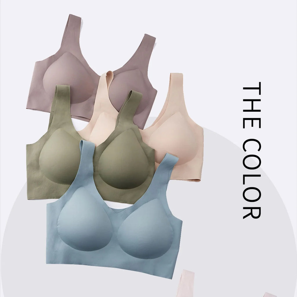 Seamless Women'S Push Up Bra Sleeping Yoga Sports Underwear Ultra Thin Sexy Lingerie